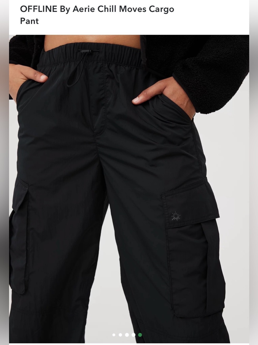 Aerie women's Black Cargo Pants - Relaxed Utility Fit